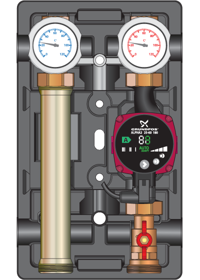 Насосная группа(8 поколение)Meibes UK 1" с насосом Grundfos UPS 25-60